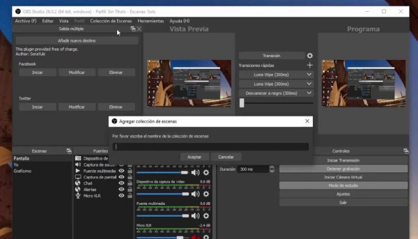 colecciones de escenas en obs