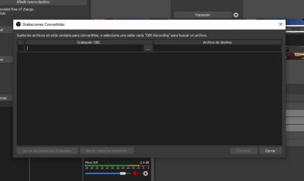 de mkv a mp4 con obs