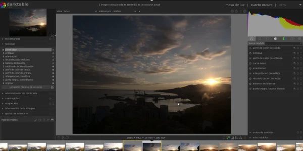 cuarto oscuro de darktable