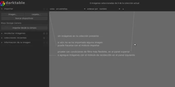 mesa de luz en darktable