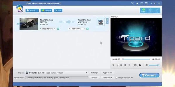 Interfaz de Tipard Video Enhancer