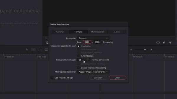 línea de tiempo para transición