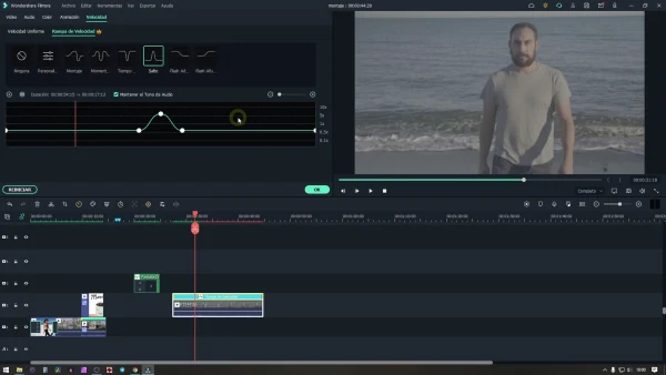Rampas de velocidad en Filmora