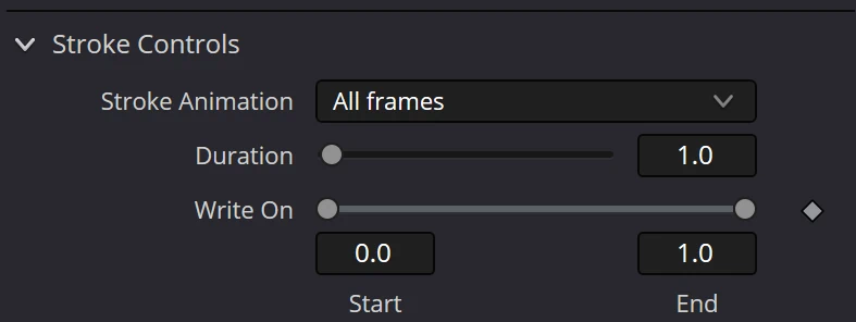 anima trazos en Fusion con Stroke Controls