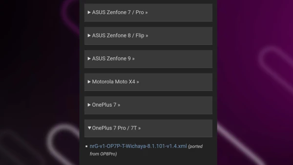 configuracion de la gcam