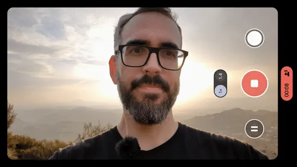 Google Cam grabando vídeo en modo selfie