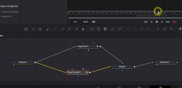 máscara mágica con fondo en davinci resolve