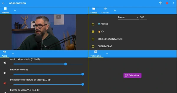 Mi opción favorita de Stream Control: cuatro pantallas