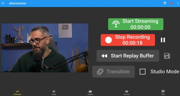 Pantalla principal de Stream Control