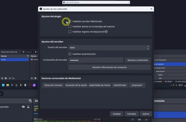 habilitar websocket para stream control