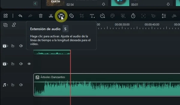 extensión de audio en Filmora 12