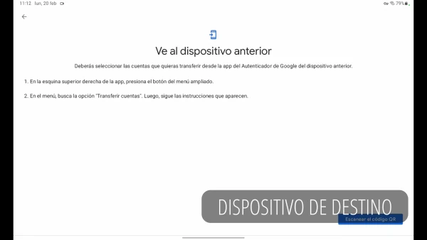 Importando cuentas en Google Authenticator