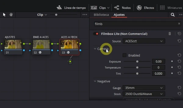 Árbol de nodo en Color para Filmbox Lite