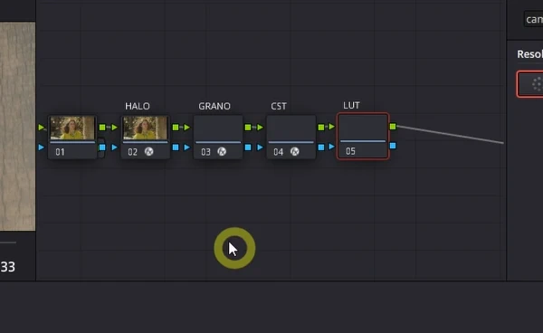 Árbol de nodos para un look de cine en modo "manual"