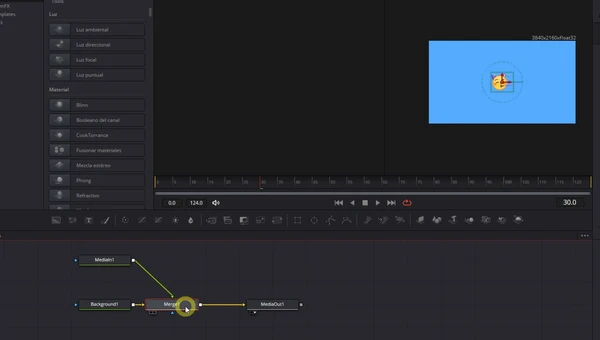 nodo de mezcla en Fusion