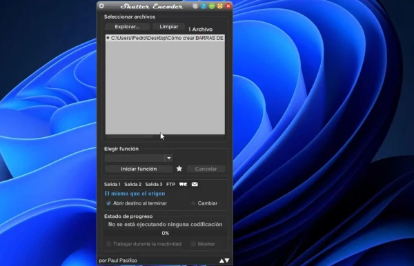 ventana principal de shutter encoder