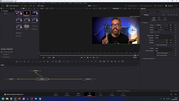 Bola de energía añadida como nodo en Fusion