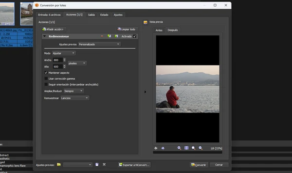 Conversor por lotes de XnView MP
