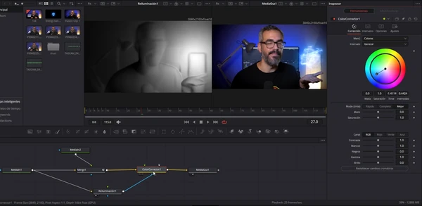 Así queda la reiluminación en el árbol de nodos de Fusion