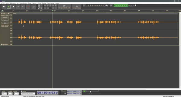 Interfaz de Audacity