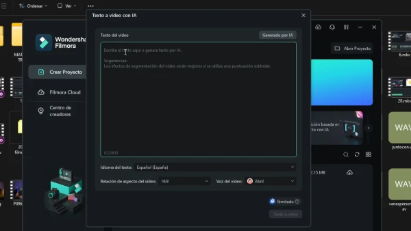 Texto a vídeo con IA