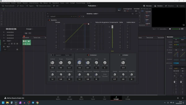 Compresor en DaVinci Resolve