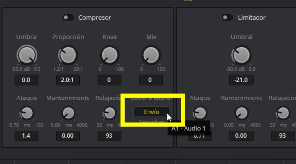 Activa el Envío aquí para que lo escuche la otra pista