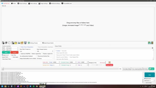 Interfaz de Waifu2x-Extension-GUI