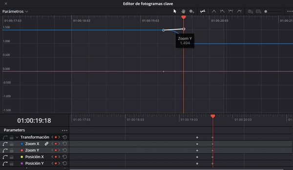 Editor de fotogramas clave