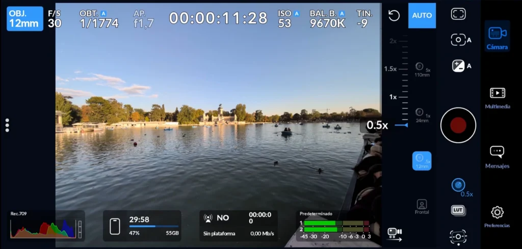 Dolly en la app de Blackmagic